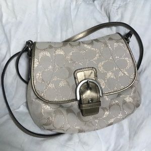 Coach gold logo crossbody